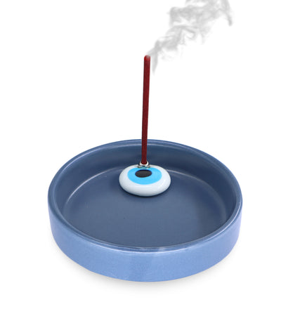 Blue - Evil Eye Ceramic Incense Holder Burner