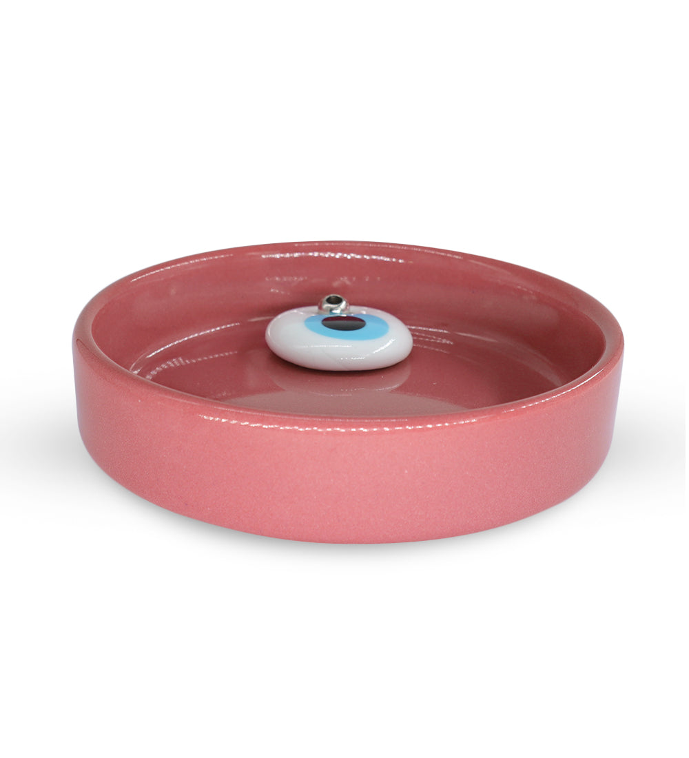 Pink - Evil Eye Ceramic Incense Holder Burner