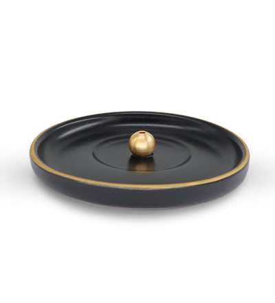 Black - Gold Ceramic Incense Holder Burner