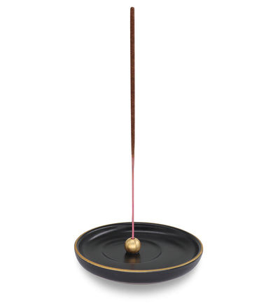 Black - Gold Ceramic Incense Holder Burner