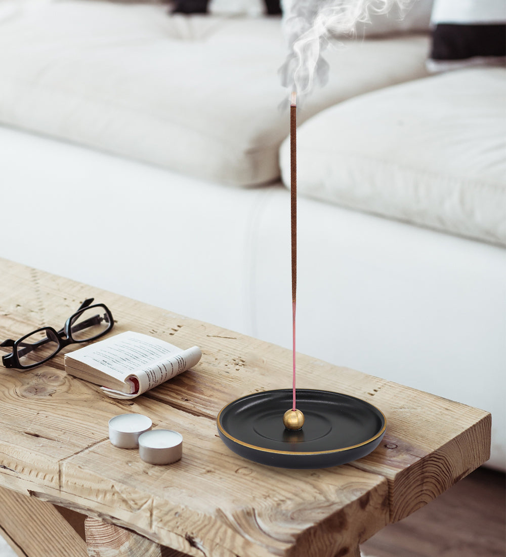 Black - Gold Ceramic Incense Holder Burner – Sermo Store