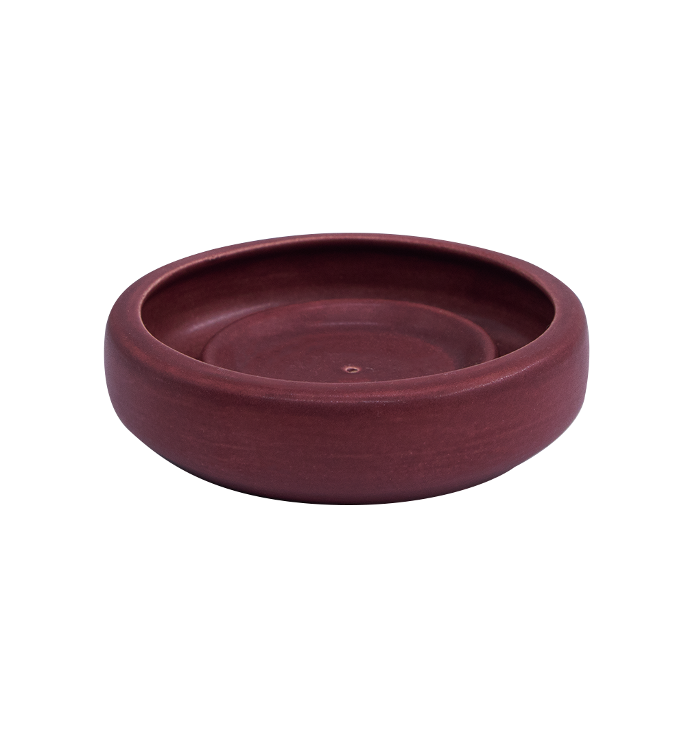 BURGUNDY - Ceramic classic incense burner, incense holder