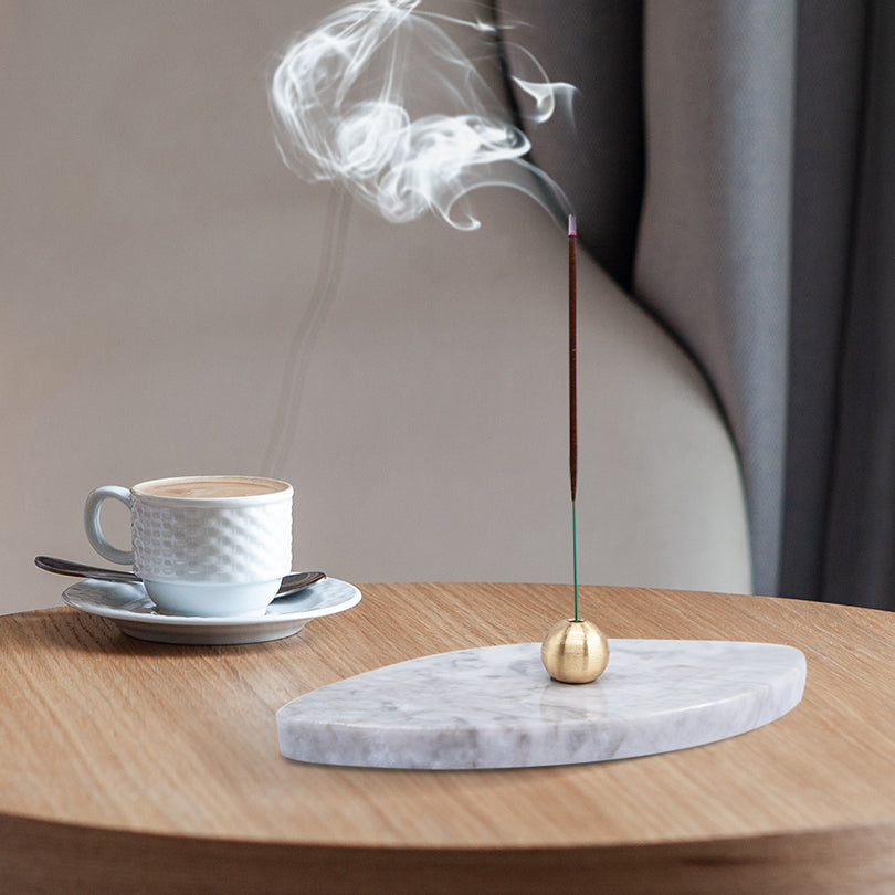 CLOUDY - (Oval) Marble incense burner, incense holder