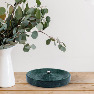 EMERALD - (Round) Marble incense burner, incense holder