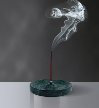 EMERALD - (Round) Marble incense burner, incense holder