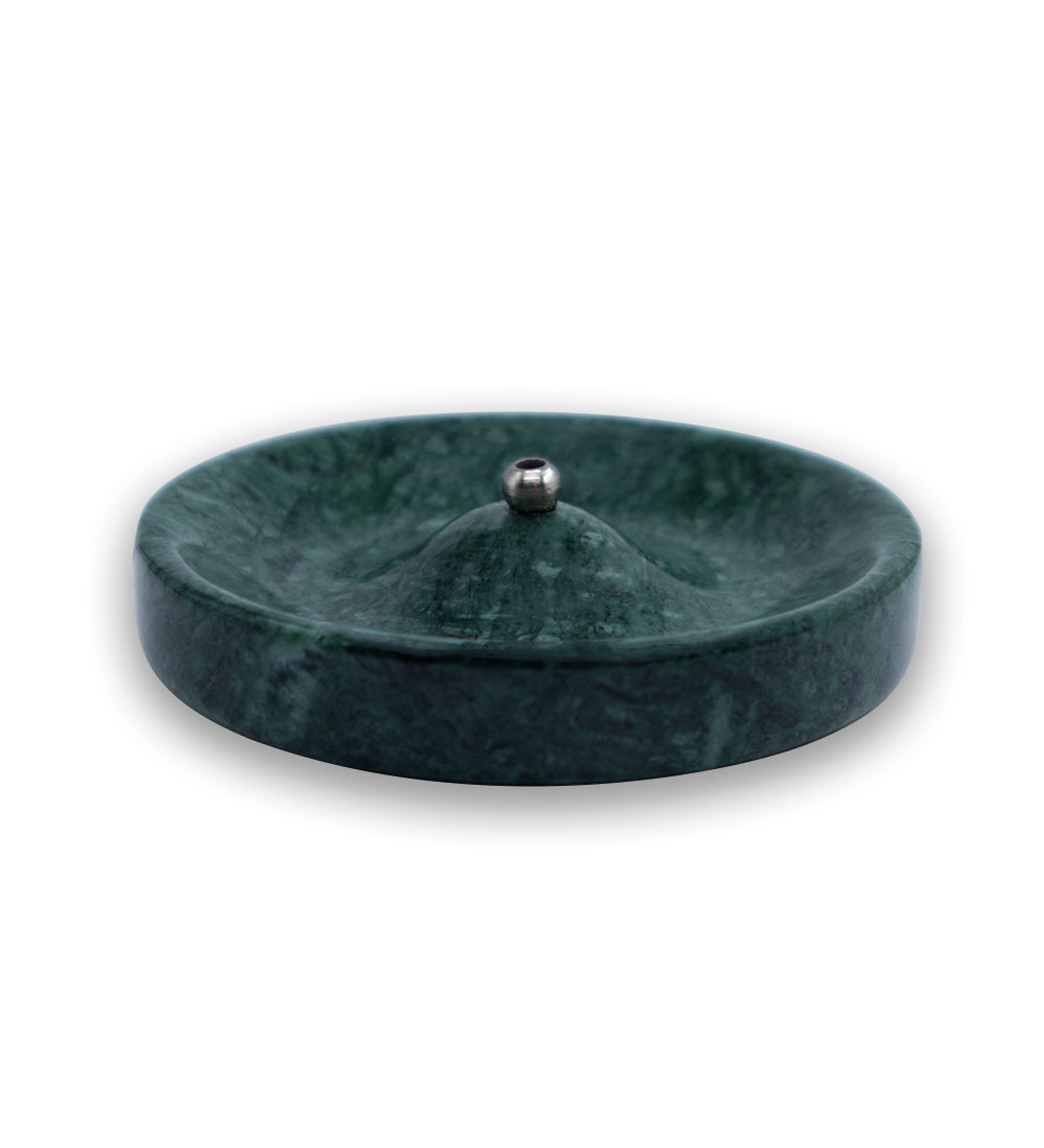 EMERALD - (Round) Marble incense burner, incense holder