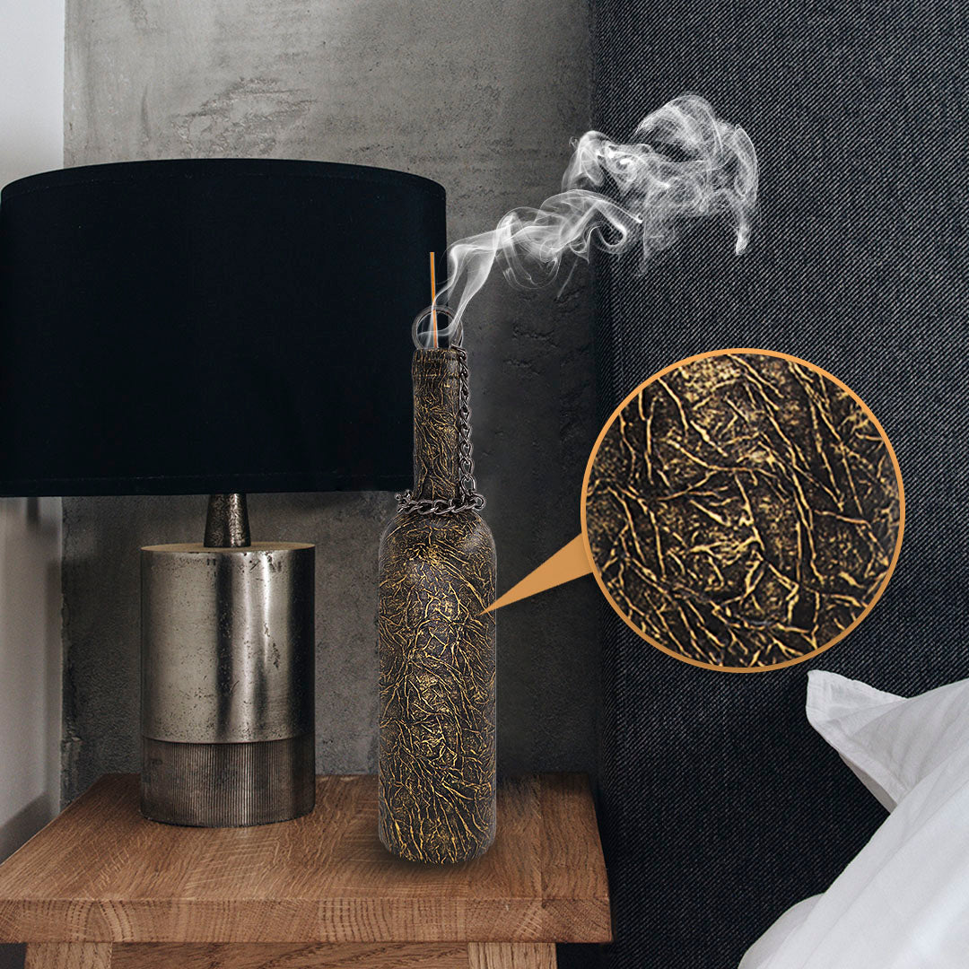 GOLDEN DRAGON - Smoking Bottle incense burner, incense holder
