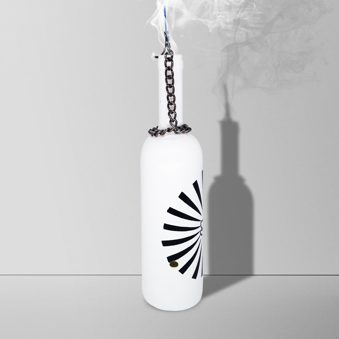 LOTUS (Rising) WHITE - Smoking Bottle incense burner, incense holder