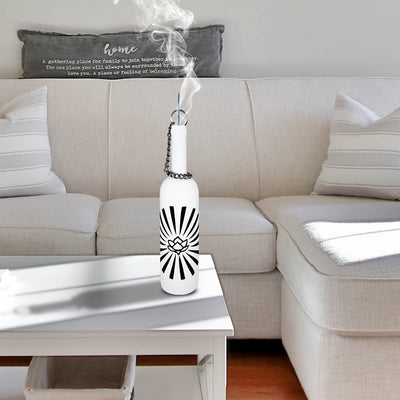 LOTUS (Rising) WHITE - Smoking Bottle incense burner, incense holder