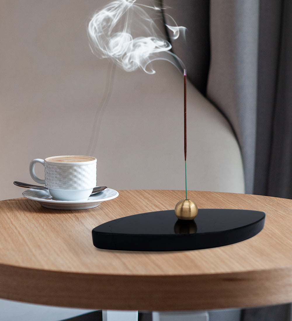 NIGHT - (Oval) Marble incense burner, incense holder – Sermo Store