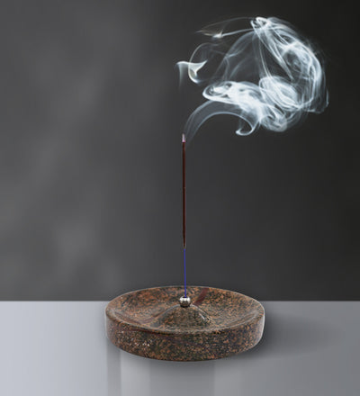 SEAGRASS - (Round) Marble incense burner, incense holder